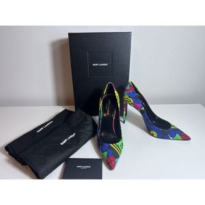 Saint Laurent Shoes EU 39 Zoe Print Stiletto Heels NWB